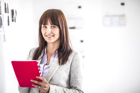 woman with notebook