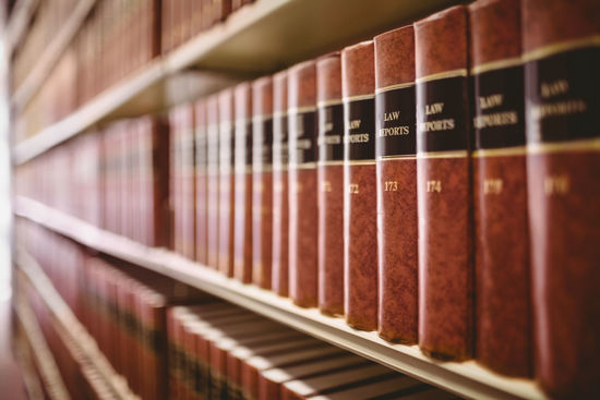 row of books on a shelf