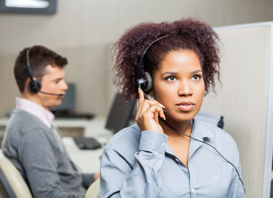 woman with headset